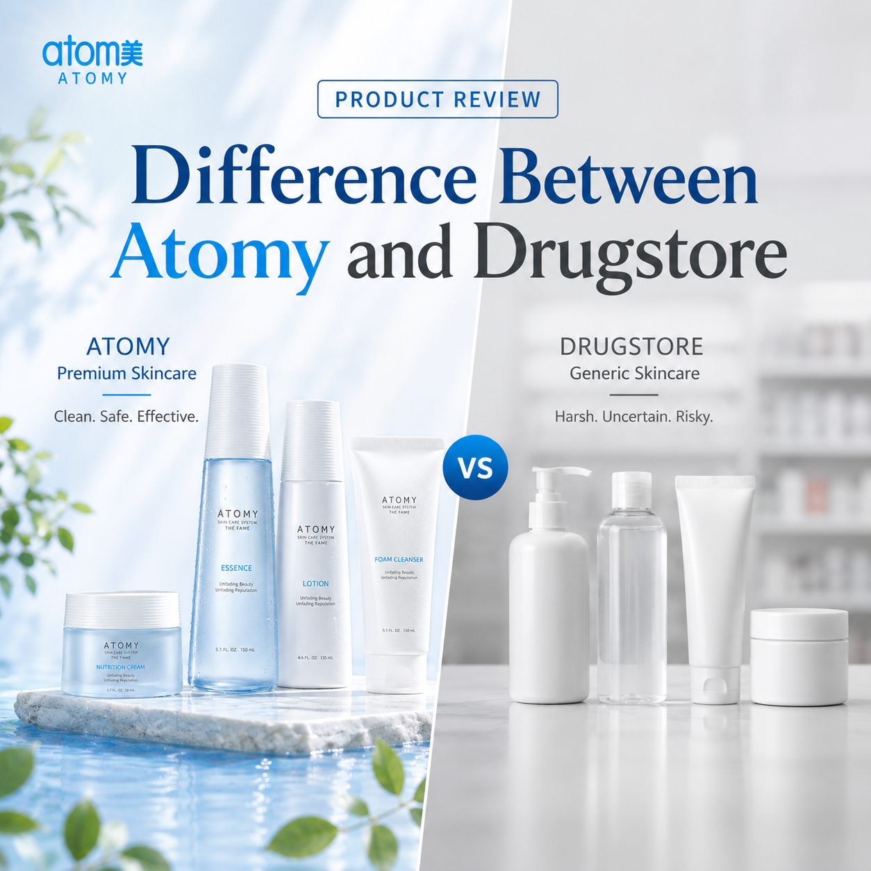 A diferença entre Atomy K-Beauty e marcas regulares de drogarias
